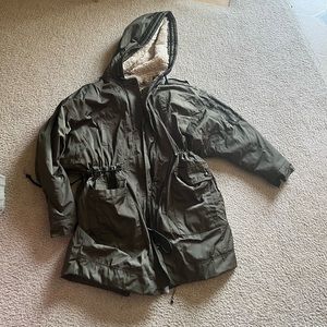 Zara oversized lined shearling jacket